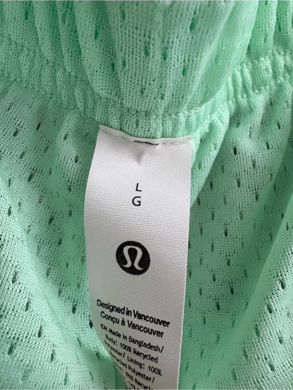 lululemon athletica Peloton White & Mint Green Reversible Mesh Shorts & Tank Set